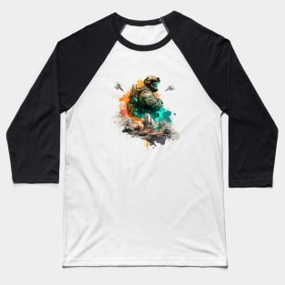 Soldier watercolor print Baseball T-Shirt